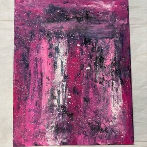 Abstract Pink and White Canvas Art